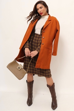 casaco forrado laranja vintage na internet