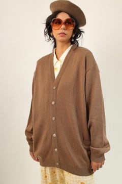 Cardigan marrom longo vintage - loja online