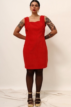Vestido veludo vermelho vintage - Capichó Brechó