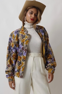 jaqueta viscose bomber floral vintage - loja online
