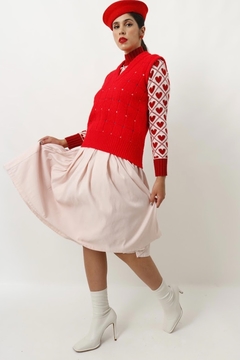 Imagem do colete tricot pulover recorte color