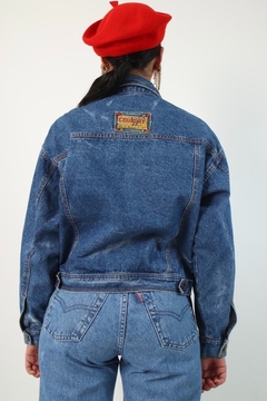 Jaqueta jeans azul classica vintage - loja online