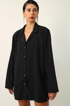 Camisa preta ampla basica vintage - comprar online