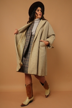 casaco 100 % lã amplo forrado vintage