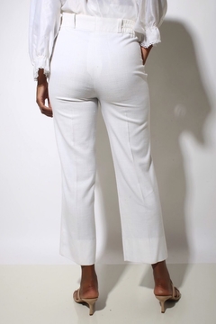 Calça branca poliéster com viscose cintura alta - comprar online