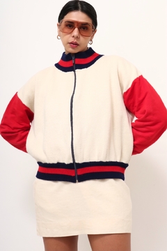 Cardigan college color classico tricot vintage - comprar online