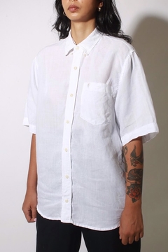 Camisa 100 % rami branca vintage original na internet