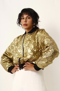 jaqueta cropped dourada forrada na internet