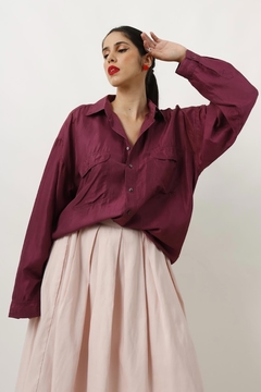 camisa 100 % seda roxa ampla GG - comprar online