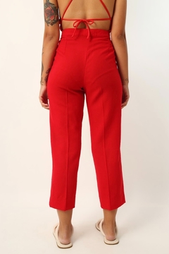 Calça vermelha cintura alta vintage - Capichó Brechó