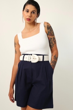 Top cropped tricot branco textura na internet