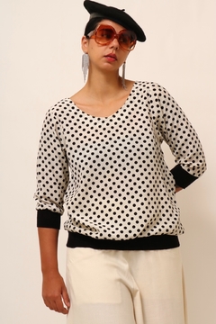 Blusa poa 100 % poliester vintage - comprar online