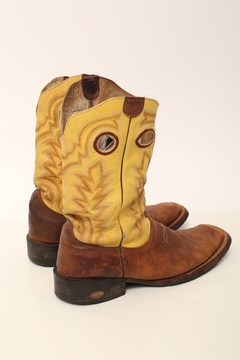 Bota western texana amarela e marrom 41 - comprar online