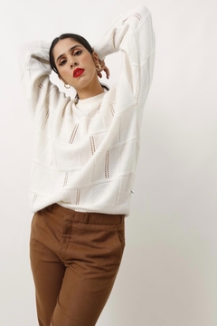 tricot off white textura vintage - loja online