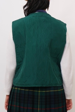 colete 100 % seda verde estampa frente - loja online
