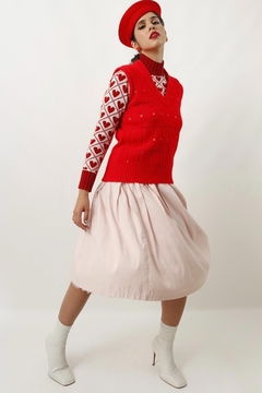 colete tricot pulover recorte color - loja online