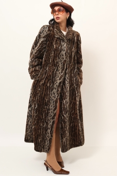 Maxi casaco leopardo sintético forrado garimpado FEIRA DA LADRA EM PORTUGAL - comprar online