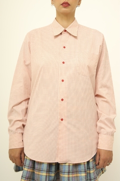 Camisa rosa manga longa vintage na internet
