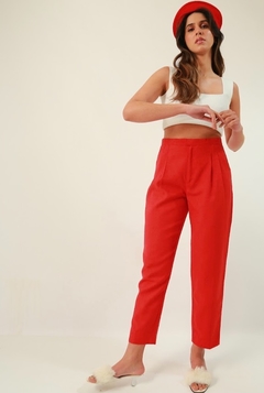 Calça vermelha Rami cintuta alta - comprar online