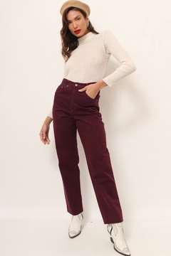 calça jeans cintura alta roxa vintage