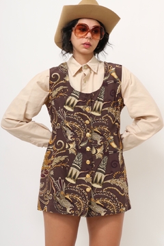 Mini vestido seda estampado western - comprar online