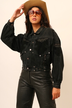 Imagem do jaqueta jeans cropped preta