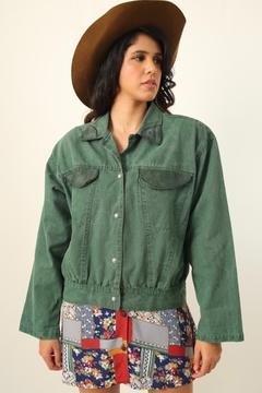 Jaqueta jeans vintage recorte couro na internet