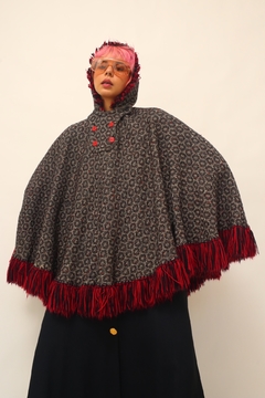 Poncho tricot franjas western