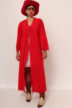 robe vermelho transparencia vintage - loja online