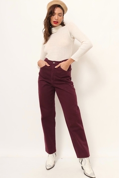 calça jeans cintura alta roxa vintage - comprar online