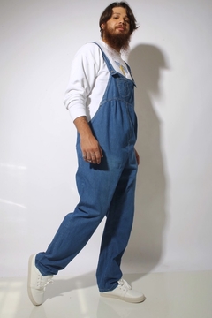 Macacão jeans azul  amplo vintage - comprar online