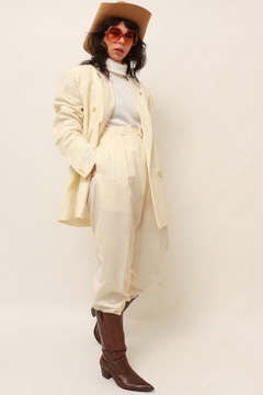 Conjunto de blazer + calça alfaiatria off white - loja online