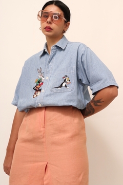 Camisa Looney Toones listras jeans 90´s