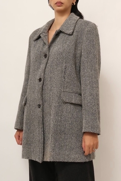 casaco listras lã forrado vintage na internet