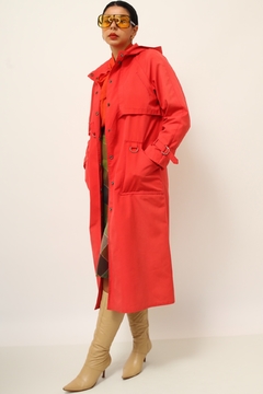 Trench Coat vermelho recortes classico - loja online