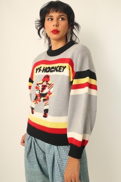 pulover hockey vintage cinza color - loja online