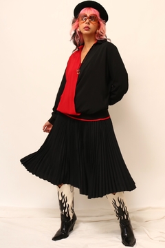 Blusa traspassado vermelho com preto joaninha - comprar online