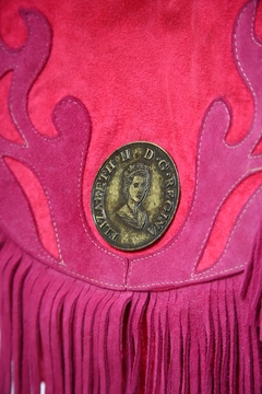 Maxi bolsa rosa camurça franjas em couro na internet