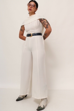 Macacão branco pantalona lenço - comprar online
