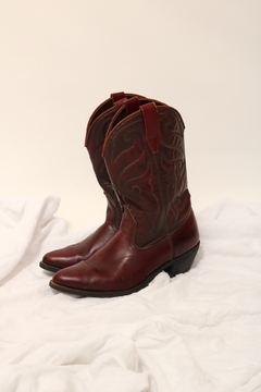 bota western 100% couro bordo classica - comprar online