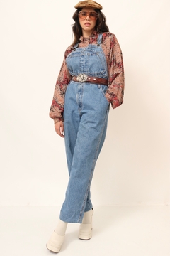 jardineira jeans grosso vintage - comprar online