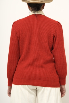 Pulover vermelho vintage ombreira - comprar online