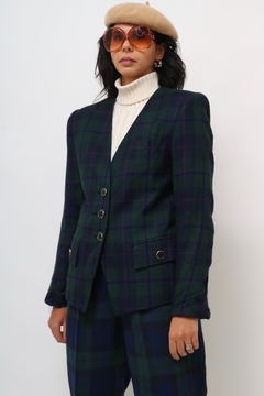 conjunto blazer + calça alfaiataria xadrez - comprar online