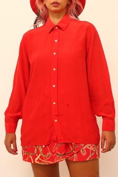 Camisa DIOR vermelha 100% seda vintage - comprar online