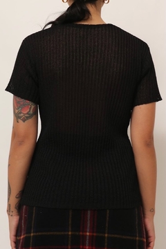 Imagem do blusa tricot preta teansparencia vintage