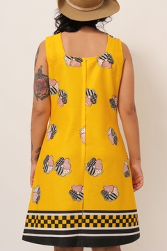 vestido estampa flores vintage 79’s - loja online