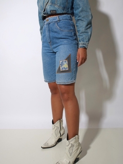 Bermuda jeans cintura alta vintage original - comprar online