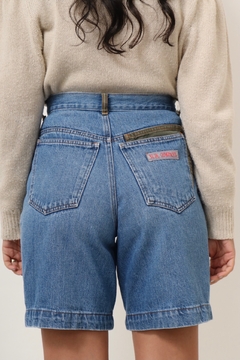 bermuda cintura alta azul vintage na internet