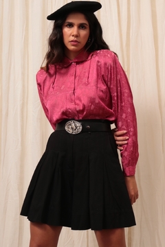 Camisa rosa acetinada ombreira vintage - comprar online