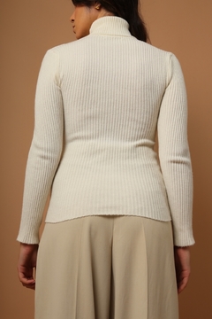 Gola alta tricot off white canelada - loja online